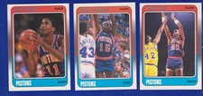 THREE MINT DETROIT PISTONS 1988-89 CHAMPS Fleer JOHNSON #41/SALLEY #44/#45 ISIAH