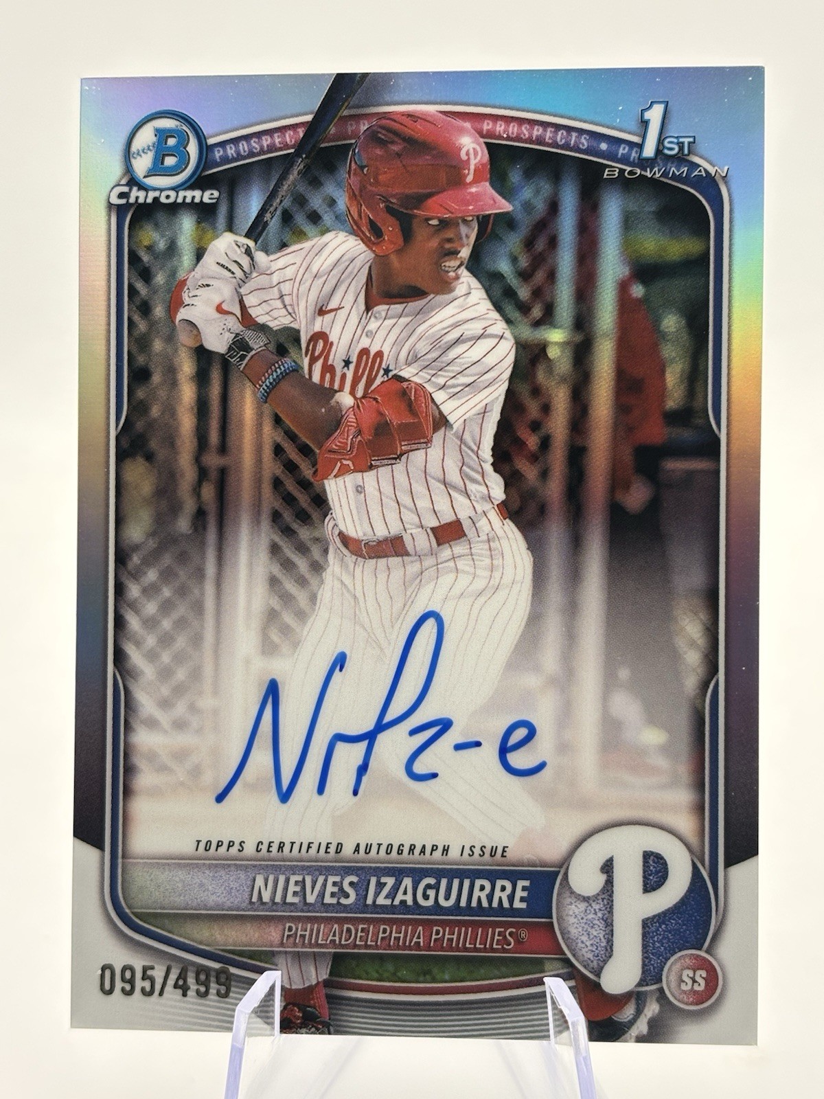 2025 Bowman Chrome Prospect Auto #CPA-NI Nieves Izaguirre- Refractor 95/499