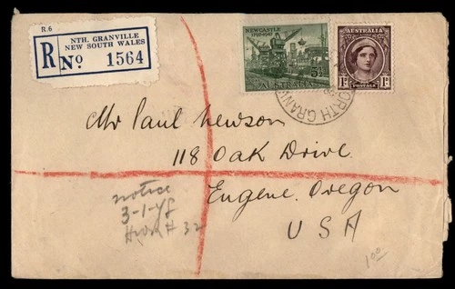 Mayfairstamps Australia Reg North Granville to Eugene OR Cover aaw_52155