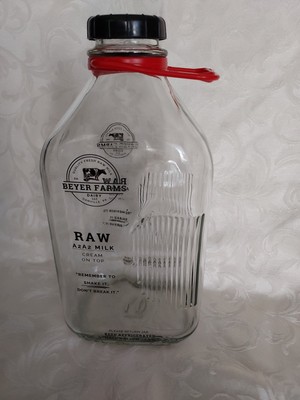2 Quart Glass Milk Bottle w/Cap Beyer Farm Danville PA