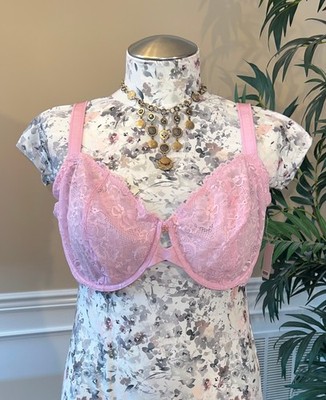 NWT Savage X Fenty Sheer Unlined/Non-Padded Lace Underwire Bra Soft Pink Sz 46DD