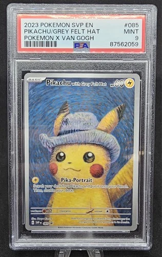 2023 POKEMON SVP EN-SV BLACK STAR PROMO #085 PIKACHU WITH GREY FELT HAT PSA 9