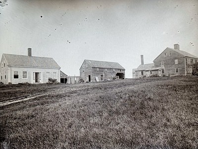 Antique large format glass negative Tasker Old Home Strafford New Hampshire 1890