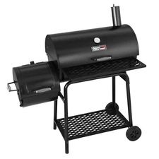 30" Charcoal Grill with Offset Smoker Combo BBQ Barbecue Outdoor Cooker Steel US