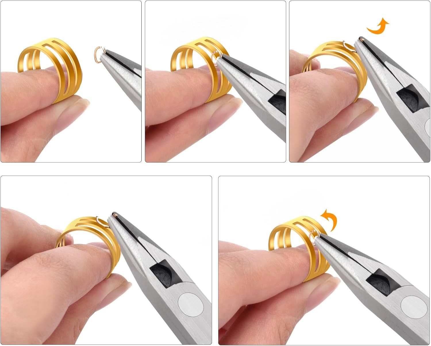 5 Pack Jewelry Pliers Tool Set, Includes Round, Chain, Needle, Bent & Zipper Pli