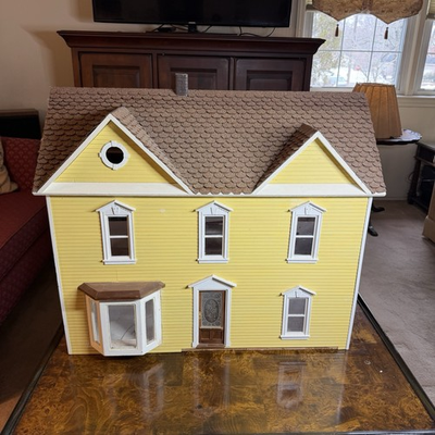 #ad Dura Craft FH 505 Farmhouse Dollhouse 1:12 Scale Wood Kit 8 Rooms Miniatures $217.49