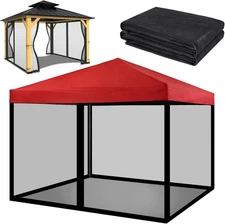 10X10 Mosquito Net with Zipper for Patio Camping Gazebo and Canopy Tent, Outdoor