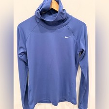 Nike Dri-FIT Running Pullover Funnel Neck Hoodie Blue Women's Small