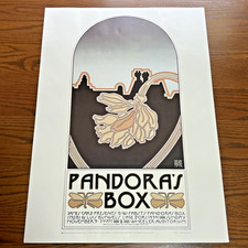 Vintage 1977 Pandora's Box David Lance Goines Poster 20"x28" Film Litho USA
