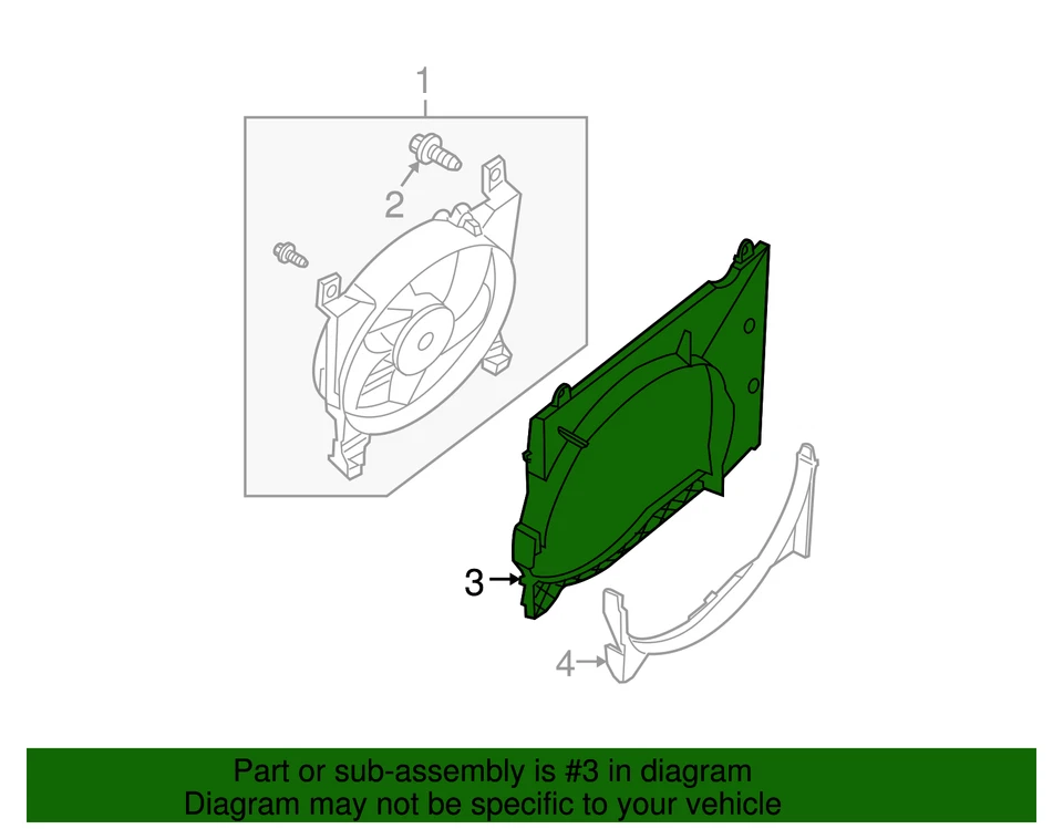 Подлинная верхняя крышка вентилятора двигателя Nissan Titan Armada — НОВАЯ от оригинального производителя - Изображение 3 из 4