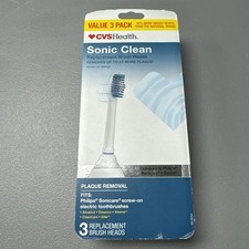 CVS Health Sonic Clean Replacement Brush Heads Advance Essence Elite 3Ct New, D