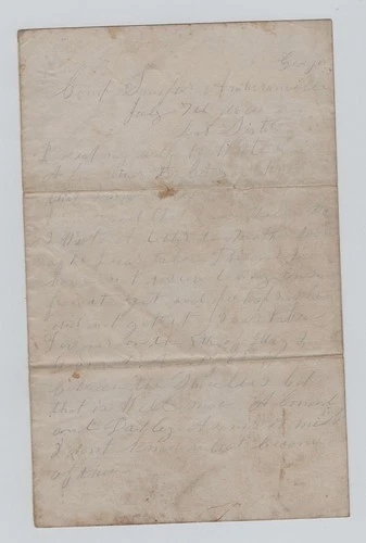 CIVIL WAR LETTER - 3rd Maine Infantry - RARE ANDERSONVILLE Prisoner of War !!!