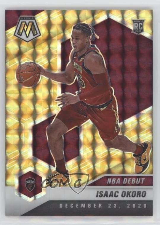 2020-21 Panini Mosaic NBA Debut Reactive Yellow Prizm Isaac Okoro Rookie RC 0y2p