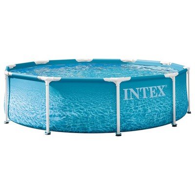 INTEX 28206EP 10Ft X 30In Beachside Metal Frame Above Ground Pool, Pool Only