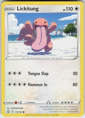 Pokemon Lickitung SWSH05: Battle Styles Common Normal 113/163 LP