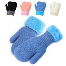Toddler Baby Girls Boys Winter Warm Mittens Fleece Lined Skiing Snow Gloves Gift