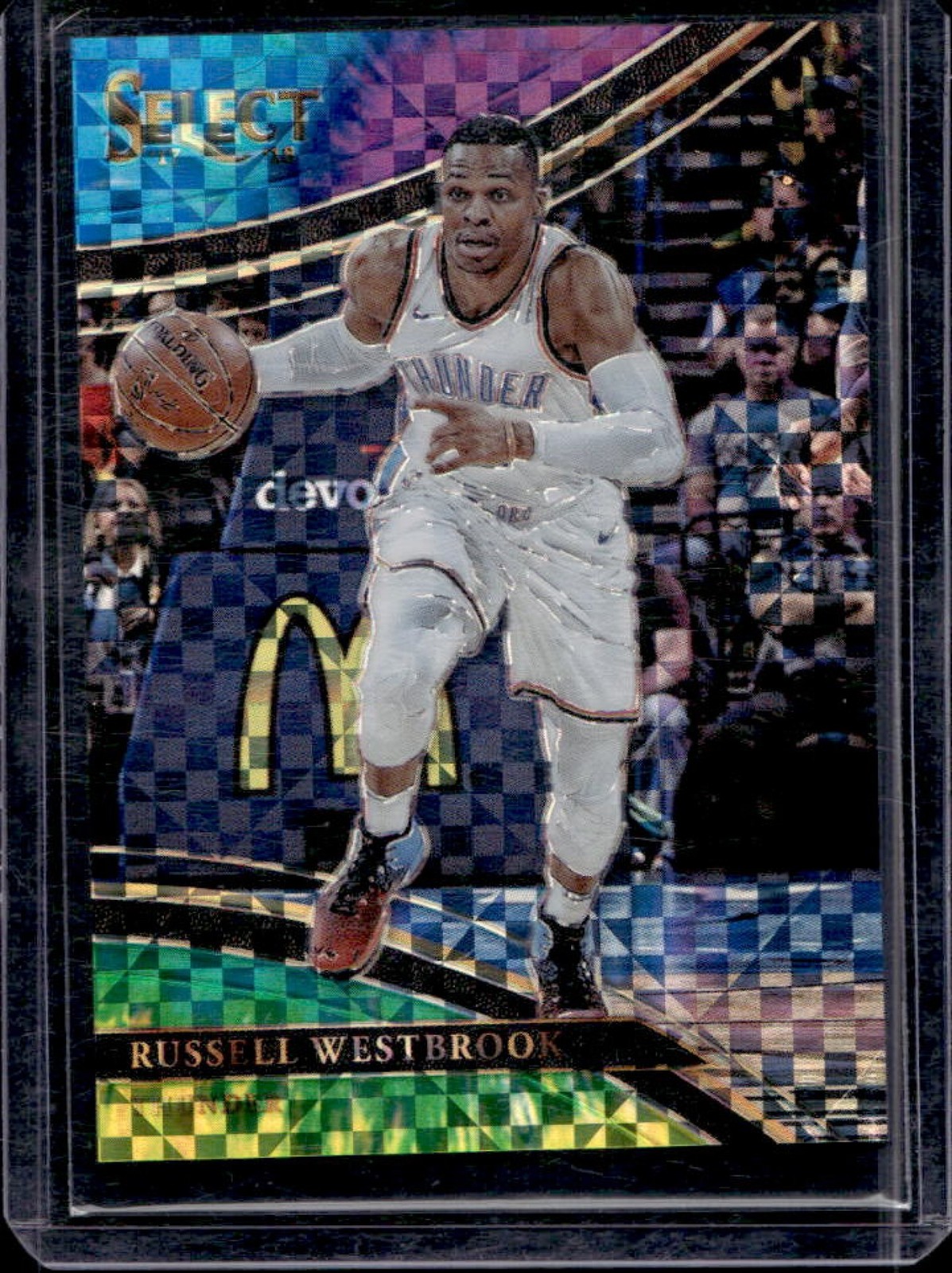 2017-18 Select Russell Westbrook Tie Dye Prizm Courtside #16/25 Thunder