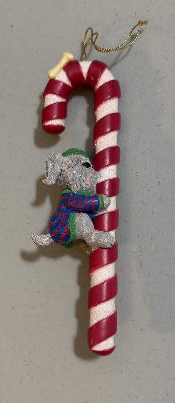 Avon 1996 Candy Cane Dog Ornament w/Box
