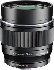 Image of OM SYSTEM M.ZUIKO 75mm F1.8 Black Lens for Micro Four Thirds Genuine Lens