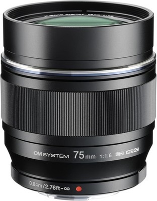 OM SYSTEM M.ZUIKO 75mm F1.8 Black Lens for Micro Four Thirds Genuine Lens