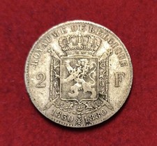 ROYAUME DE BELGIQUE " 2 FRANCS " DOUBLE PORTRAIT ET DOUBLE DATE 1830-1880