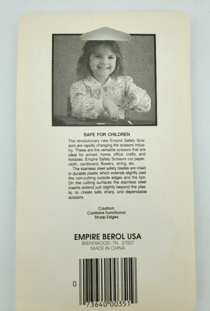 Empire Berol Safety Scissors 5" LOT OF 12, StainlessSteel Blade Right/Left China