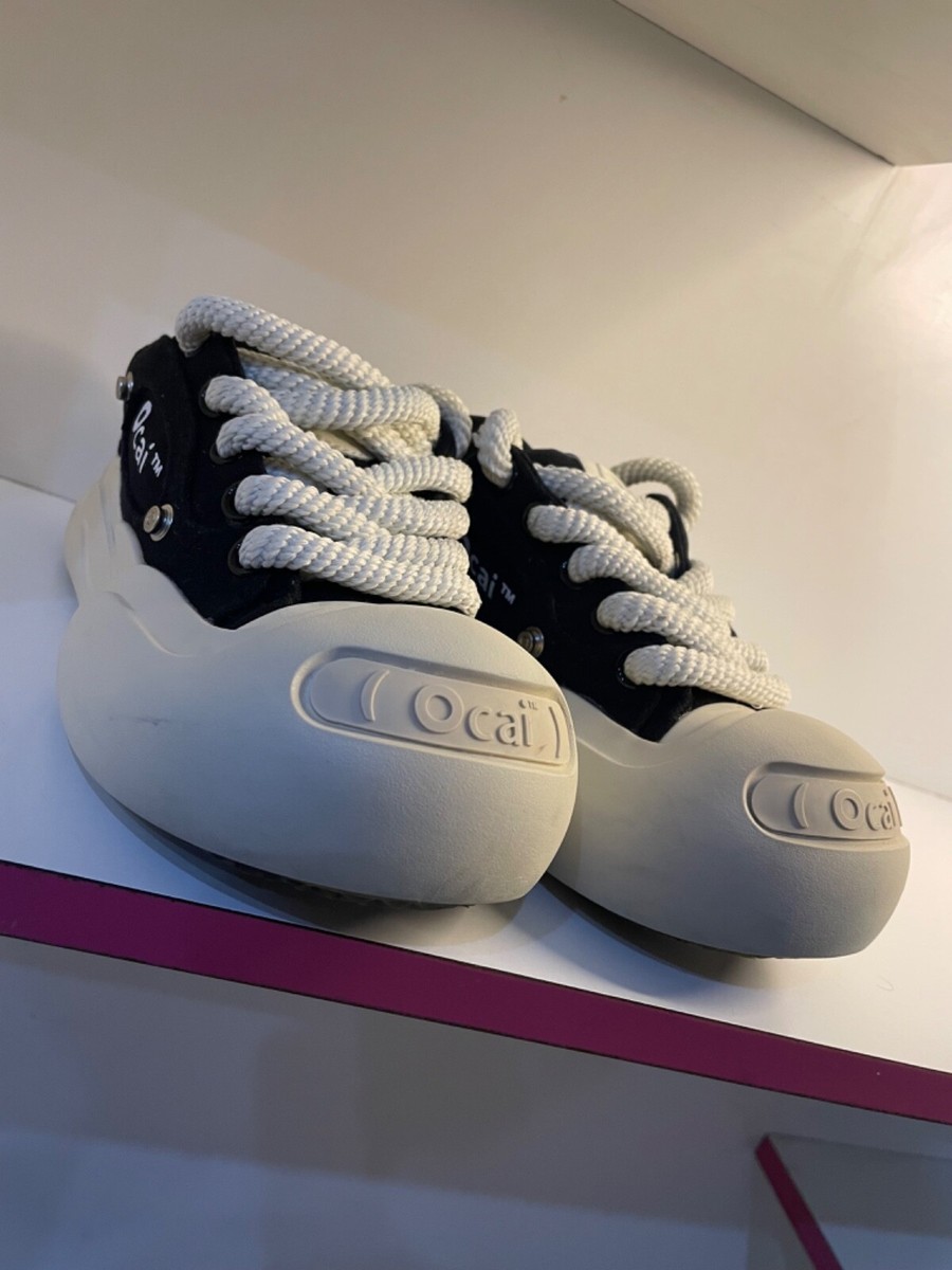 OCAI Smile Black canvas shoes thick soles OC230232 - Size OCAI Smile Black canvas shoes thick soles OC230232 - Size
