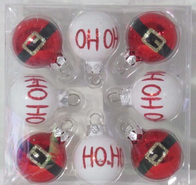 Celebrate It Ashland Christmas Tiny Treasures Merry Mini Glass Ornaments 8 piece