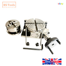 Rotary Table HV 4" With 70 mm 4 Jaw Independ Chuck Lathe + Back plate UK RSTOOLS