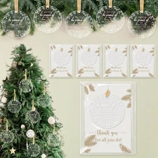 Barydat 24 Sets Thank You Gift Christmas Ornament for Employees Coworker Team...