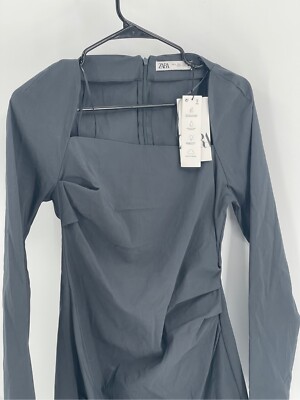 Zara Dress Long Sleeve Womens Large Gray Long Sleeve Mini New | eBay Zara Dress Long Sleeve Womens Large Gray Long Sleeve Mini New | eBay