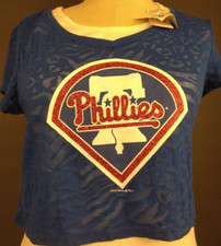 MLB Philadelphia Phillies Mock 2 Piece Girls Metallic Top Size 14 - New B19