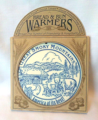 NEW Bread & Bun Warmers Ceramic GREAT SMOKY MOUNTAINS Hand Crafted in America