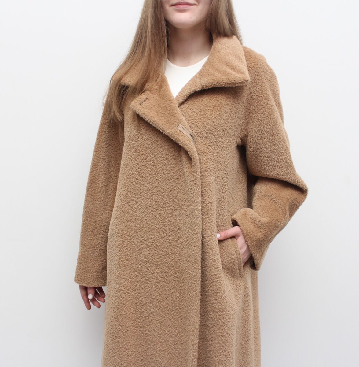 Women's MAX MARA Camel Long Coat Alpaca Wool Oversized Women's MAX MARA Camel Long Coat Alpaca Wool Oversized