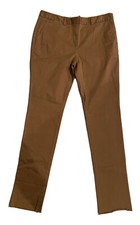 NEW RTLS 45 LANDS END WOMENS FIT 2 DARK KHAKI CHINO PANTS SZ 14T UNHEMMED 35