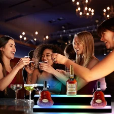 2tire 80cmLED Lighted Liquor Bottle Display Shelf Back Bar Bottle Display Stand 