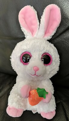 Ty Silk Beanie BRUNCH Bunny Rabbit Glitter Carrot & Eyes 6'' TySilk Gift
