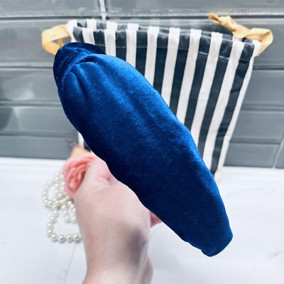 LELE SADOUGHI Electric Blue Knotted Velvet Headband LELE SADOUGHI Electric Blue Knotted Velvet Headband | eBay main image 2
