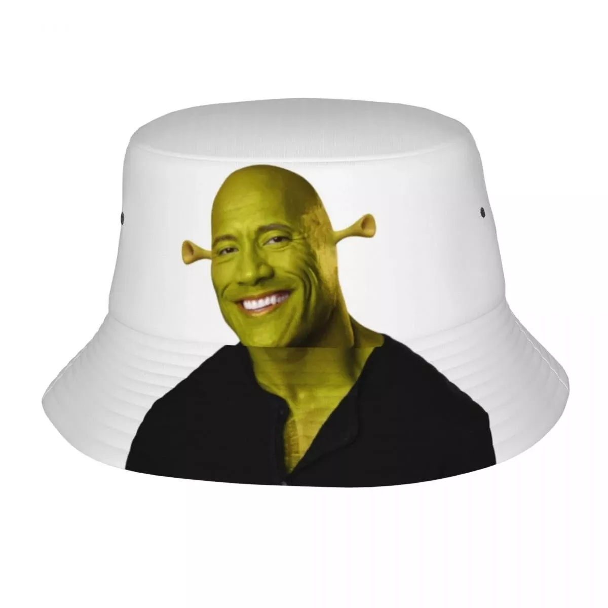 Cursed Dwayne the Rock Johnson Shrek Meme Bucket Sun Fishing Hat