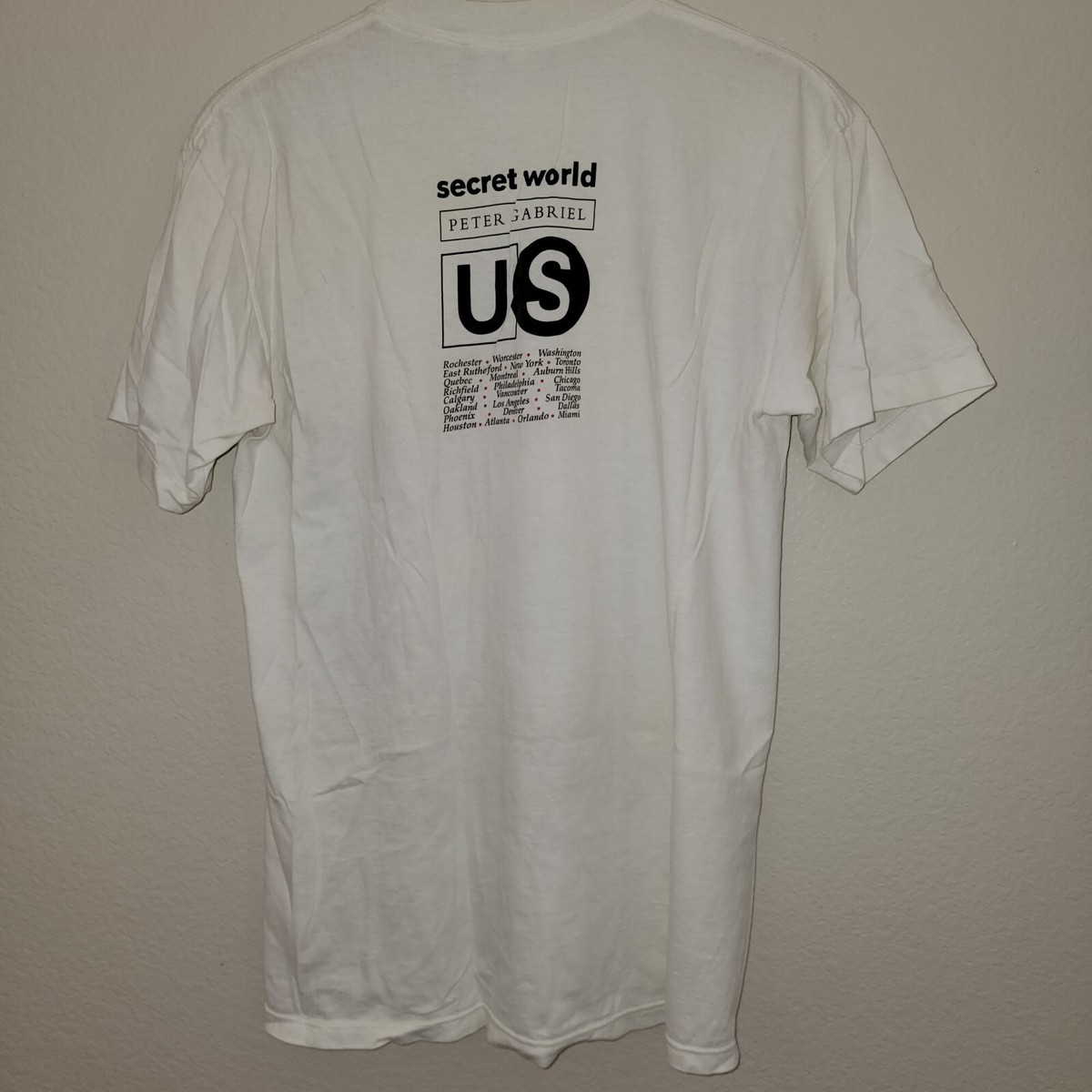 Vintage 1992 Peter Gabriel Secret World US tour shirt Large Ian 
