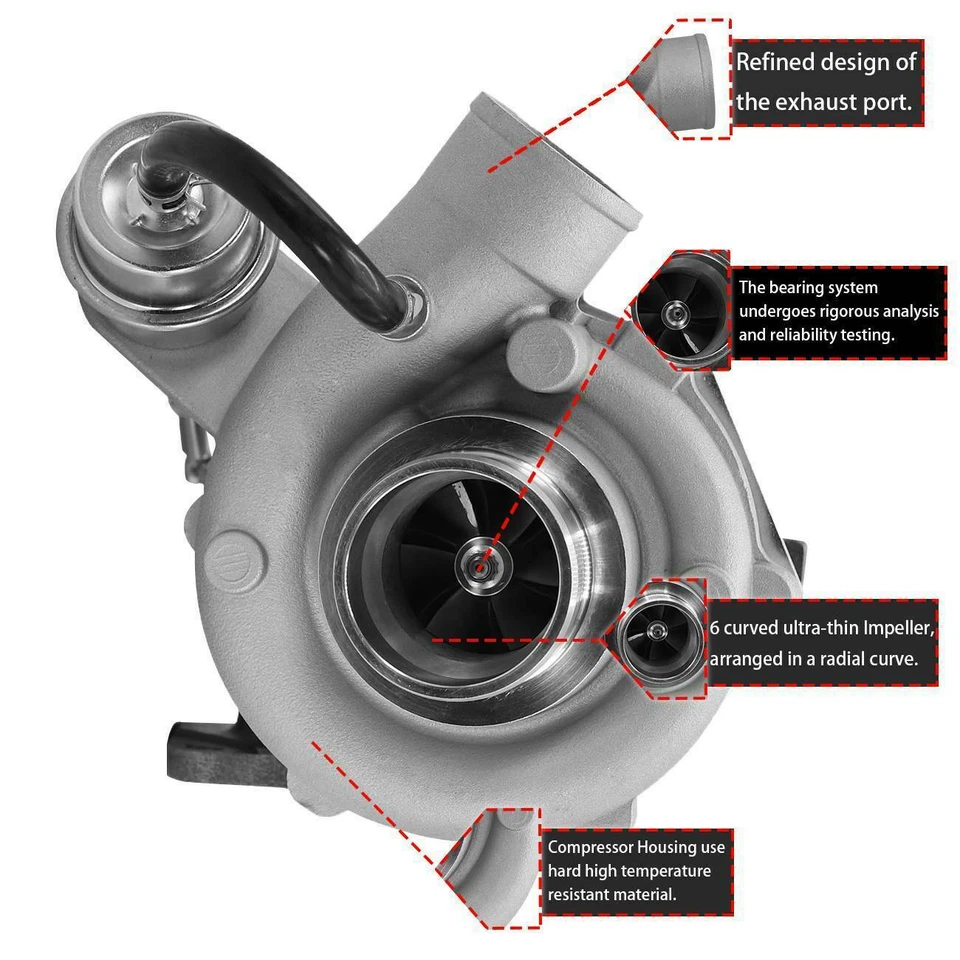 Turbo Turbocharger Fits Isuzu NPR NQR Chevy GMC W4500 W5500 4HE1 4.8L 1998-2004 - Image 3 of 4