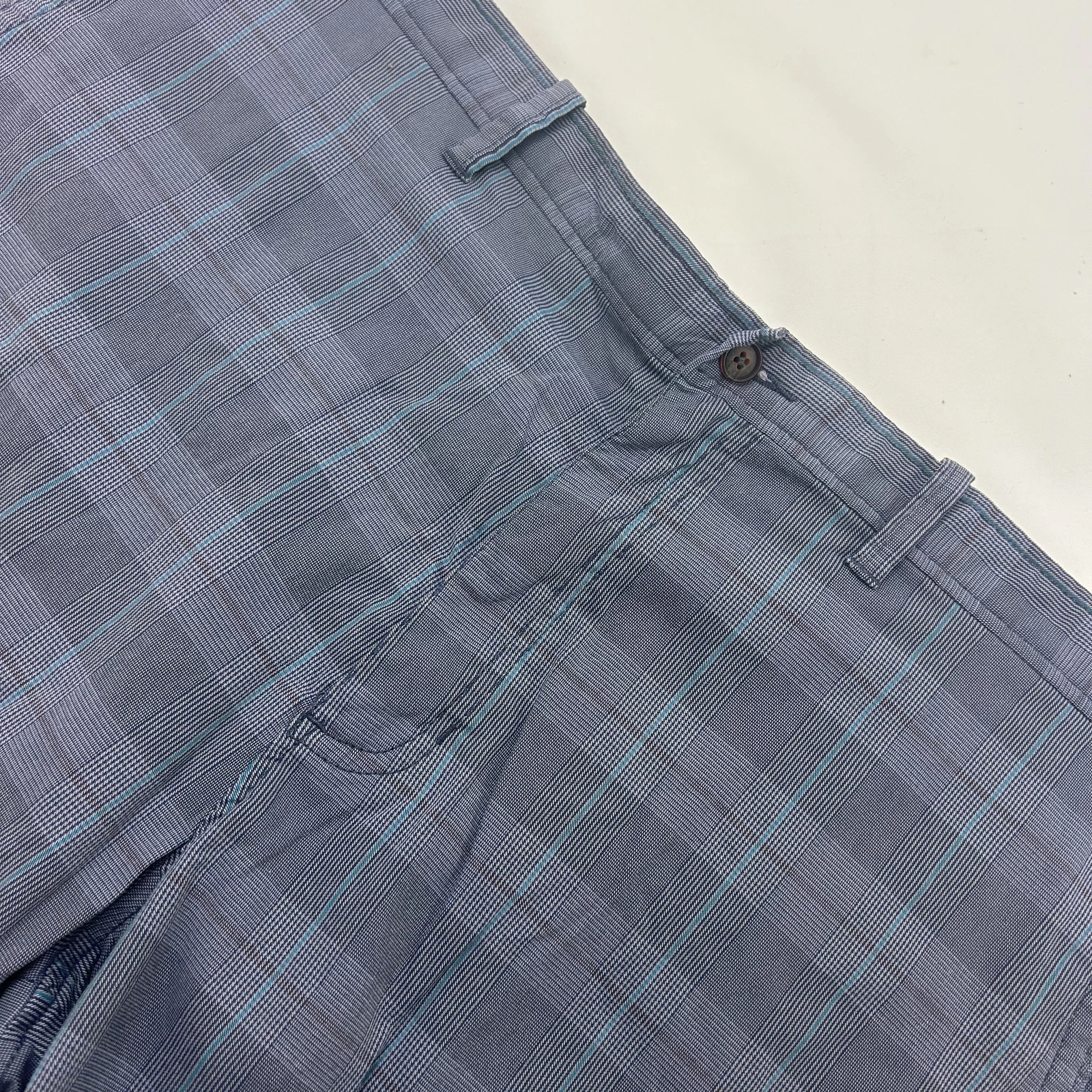 Tommy Bahama Men Blue Orange Madras Nylon Flat Front Golf Shorts 40