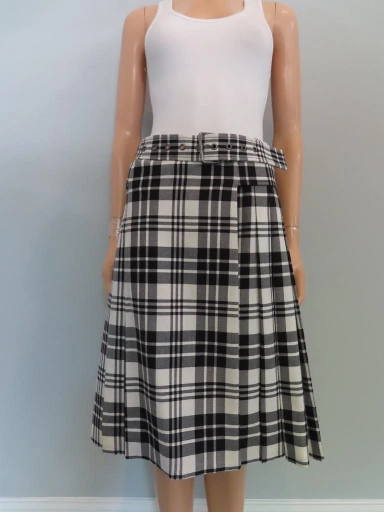 Neuf avec étiquettes jupe longueur genou Christian Dior plaid noir et blanc F 38/US 6 4