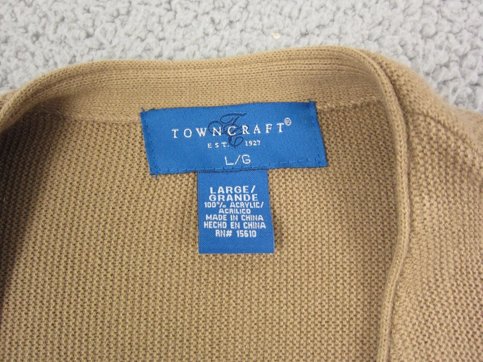 Vintage Sears Cardigan Mens Large Brown Knit 90s Sweater TownCraft Sweater - Image 4 of 4