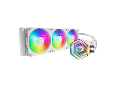 CoolerMaster MasterLiquid 360 Atmos White ARGB Close-Loop AIO Liquid Cooler, Cus