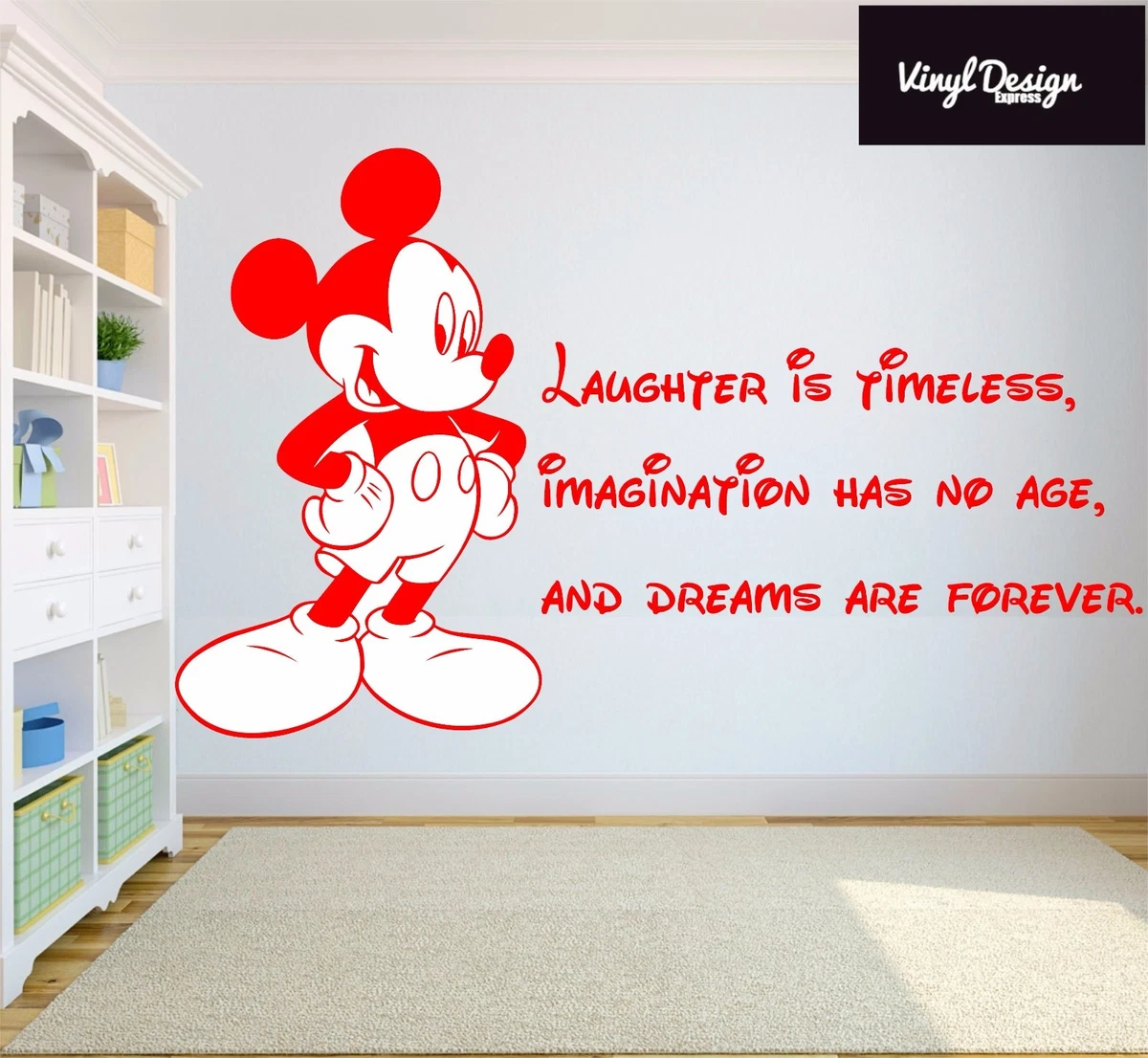 Disney Mickey Mouse La risa es cita atemporal vinilo arte de pared pegatina