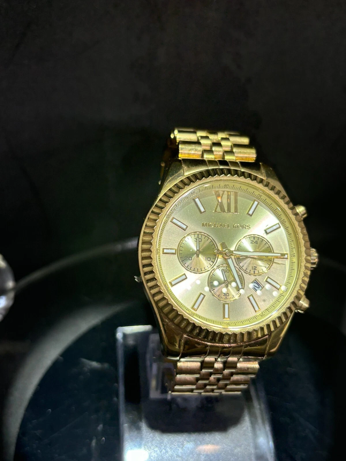 Michael Kors Lexington Cassa in Acciaio Inox 45mm con Acciaio Inox Tono Oro