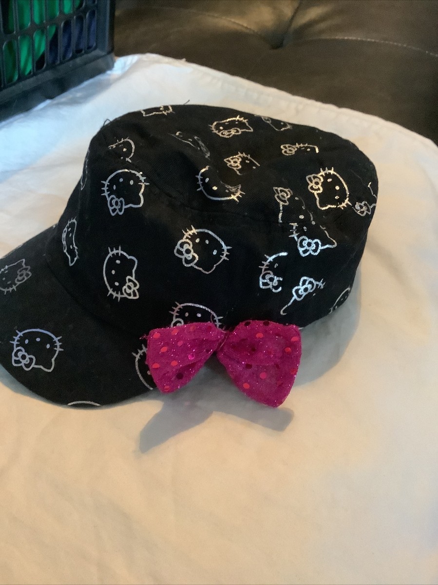 Sanrio Hello Kitty Cadet Style Hat With Pink Sequin Bow | eBay