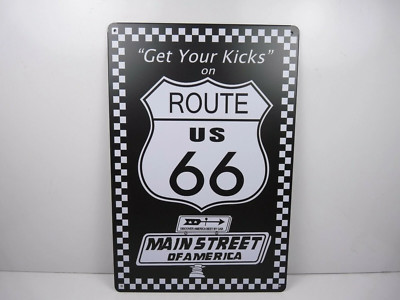 PA49 PLAQUES TOLEE vintage 20 X 30 cm : Get your Kicks on ROUTE 66 US