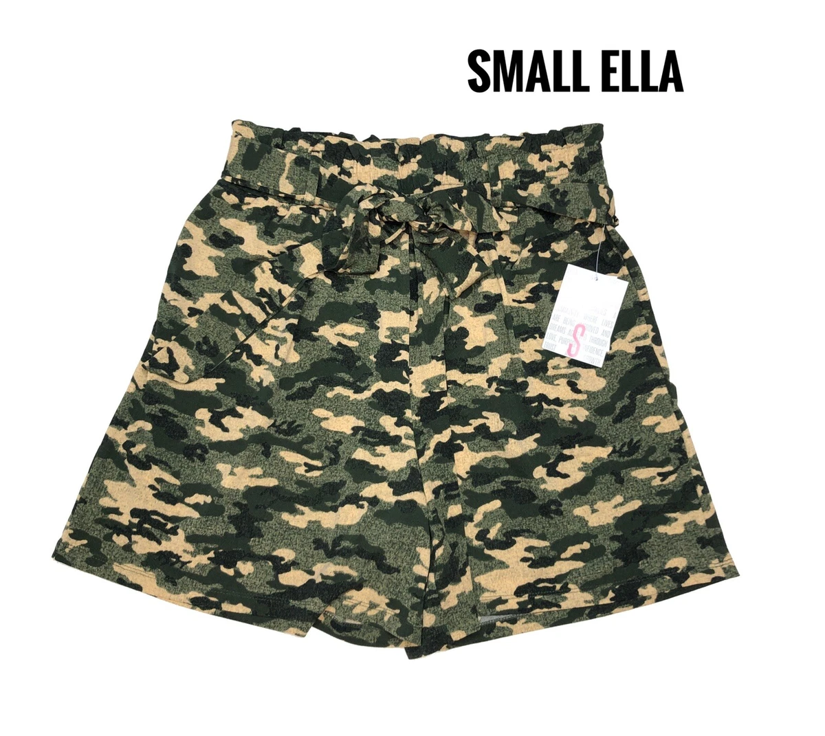 Camo paper bag shorts clearance